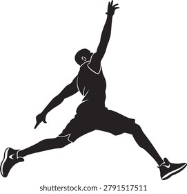 Basketball player silhouette performing a dynamic layup or shooting move with silhouette basketball shooting competition exercise movement training performance strength physical