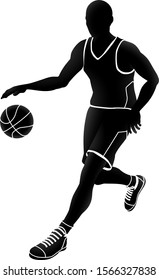 A basketball player silhouette sports illustration