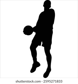 basketball player silhouette vector art