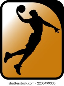 Basketball player silhouette vector illustration
