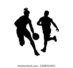 basketball player silhouette vector illustration