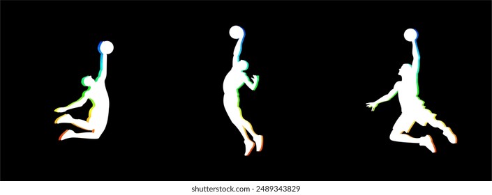 basketball player silhouette vector illustration. slamdunk