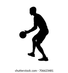 Basketball player silhouette. Vector illustration isolated on white background.