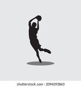 basketball player silhouette vector image