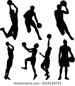 basketball player silhouette vector image