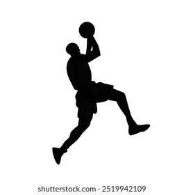 Basketball Player Silhouette Vector Isolated on a White Background.