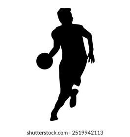 Basketball Player Silhouette Vector Isolated on a White Background.