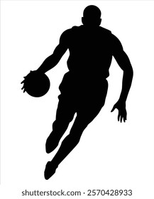 Basketball player silhouette vector. basketball vector, basketball man