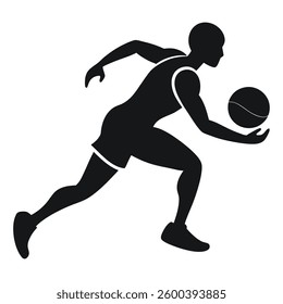 basketball player silhouette vector on white background