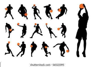 Basketball player silhouettes