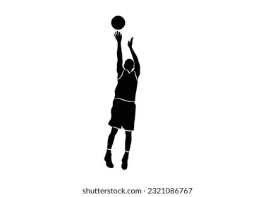 Basketball Player Silhouettes. basketball players isolated vector illustration.