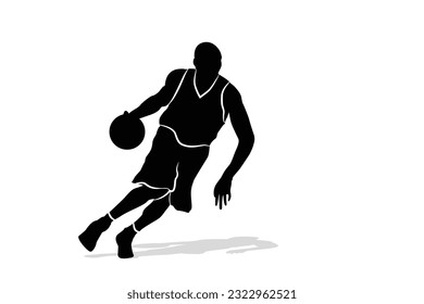 Basketball Player Silhouettes. basketball players isolated vector illustration.