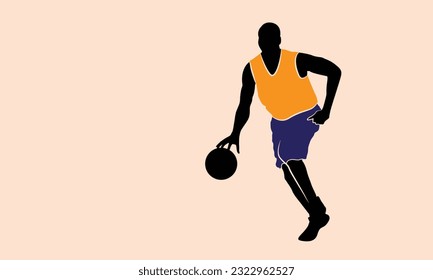 Basketball Player Silhouettes. basketball players isolated vector illustration. slamdunk style basketball player silhouette vector illustration. Good for sport graphic resources.