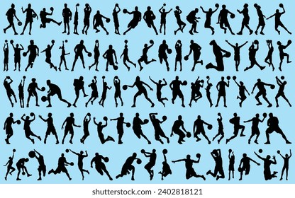 Basketball Player Silhouettes Vector Collection