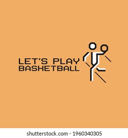 Basketball player simple monoline logo