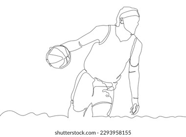 Basketball Player Single Continuous Line Art