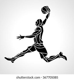 Basketball player. Slam Dunk Silhouette