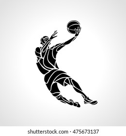 Basketball player. Slam Dunk Silhouette
