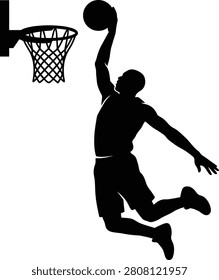 Basketball Player Slam Dunk Vector