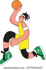 Basketball Player Slamdunk vector illustration