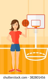 Basketball player spinning ball.