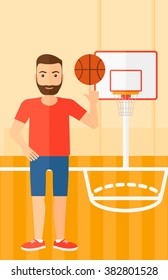 Baloncestistas girando la pelota.