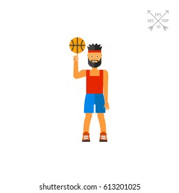 Basketball Player Spinning Ball Icon