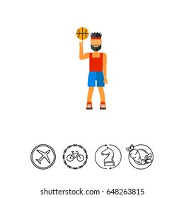 Basketball Player Spinning Ball Icon