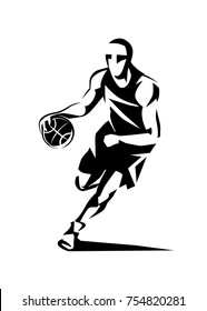 Basketball Player Dunking Ball in Sketch Style - Vectorjunky - Free ...