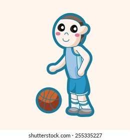basketball player theme elements 