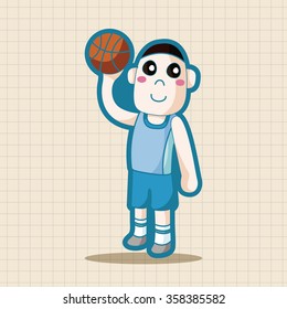 basketball player theme elements 
