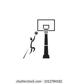 basketball player throws the ball into the basket icon. Element of figures of sportsman icon. Premium quality graphic design icon. Signs, symbols collection icon for websites on white background