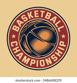 Basketball player tournament vintage retro sports badge logo