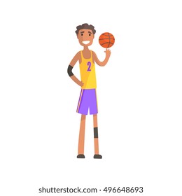 Basketball Player Turning Ball On A Finger Action Sticker