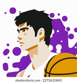  a basketball player in vector