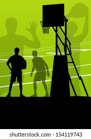 Basketball player vector abstract background concept landscape vector