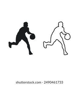 Basketball player vector art silhouette