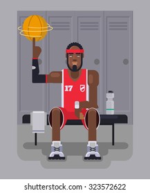 Basketball player. Vector flat illustration