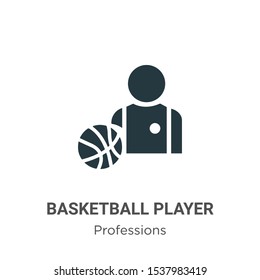 Basketball player vector icon on white background. Flat vector basketball player icon symbol sign from modern professions collection for mobile concept and web apps design.