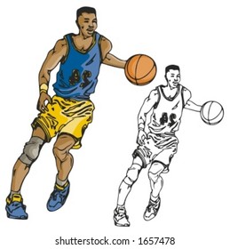 Basketball player. Vector illustration