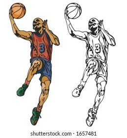 Basketball player. Vector illustration