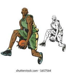 Basketball player. Vector illustration