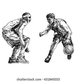 Basketball player. Vector illustration.