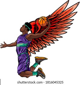 Basketball Player. Vector Illustration Created In Topic Second Wind