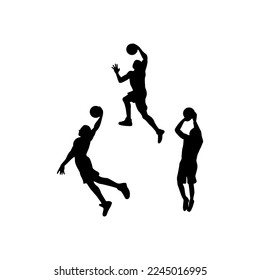 basketball player vector illustration for icon,symbol or logo. basketball player silhouette