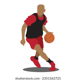 basketball player, vector illustration isolated on white background.