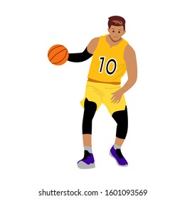 Basketball player. Vector illustration on white background. Sports concept.