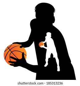 basketball player vector illustrations