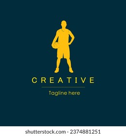 basketball player vector logo, creative simple design