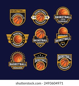 Vector de jugador de baloncesto , Diseño de logo de baloncesto, Ilustración vectorial de baloncesto Antiguas